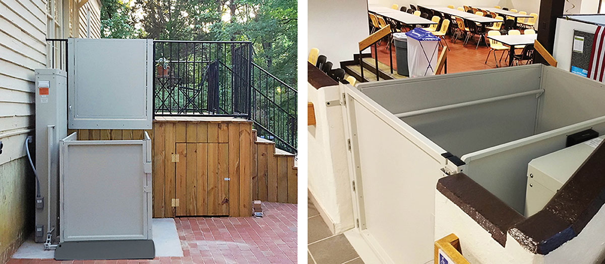 Cost in San Francisco Bruno commercial vertical platform wheelchair lifts VPL Business can offer access